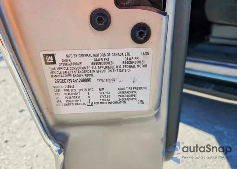 2006 Chevrolet Silverado C1500 из США, поврежденный, VIN 2GCEC13V461208096